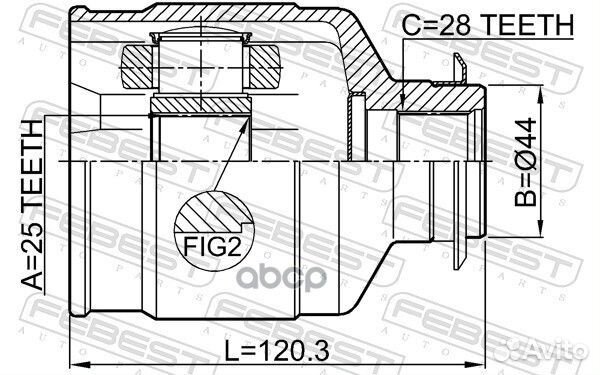 ШРУС внутренний 25X44X28 hyundai IX35/tucson 14