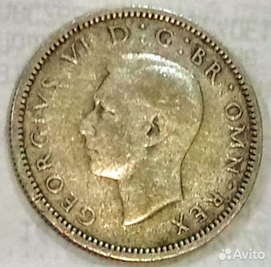 6 пенсов 1945, 1944, 1943 г, серебро