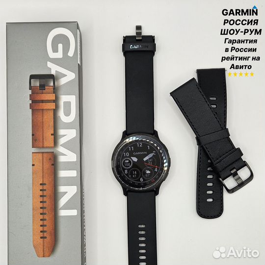 Garmin Venu 3 Slate stainless steel leather SPB