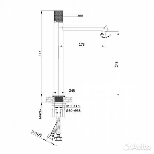 Смеситель для накладной раковины Desire VBF-1D2GM