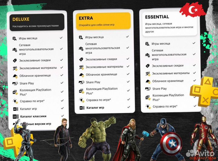 Подписка ps plus Delux+ EA play Турция (Арт.77791)
