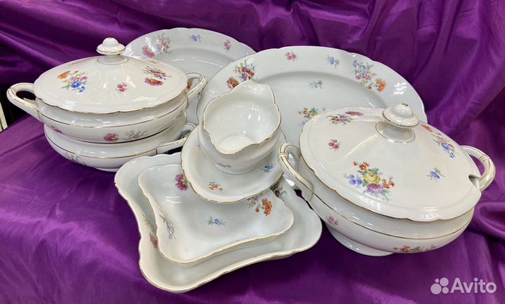 Столовый Сервиз Fein Bayreuth Бавария Мейсен букет