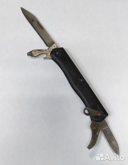 Нож складной/перочинный 4 в 1. Черная ручка. Време