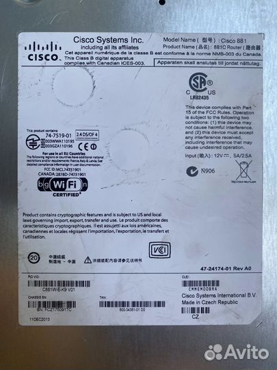 Cisco 881 C881W-E-K9-V01