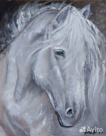 Картина маслом Лошадь из снов. Интерьерная картина