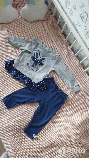 Вещи пакетом для девочки 80см