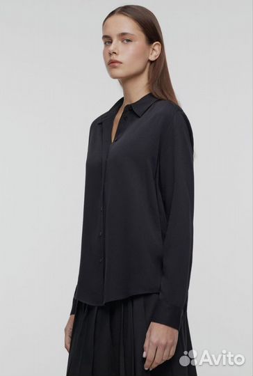 Рубашка женская H&M черная, размер 42-44