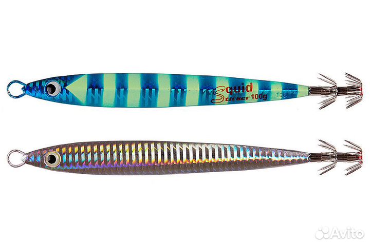 Кальмарница asari Squid Sticker 100гр 03 Blue-Lumo