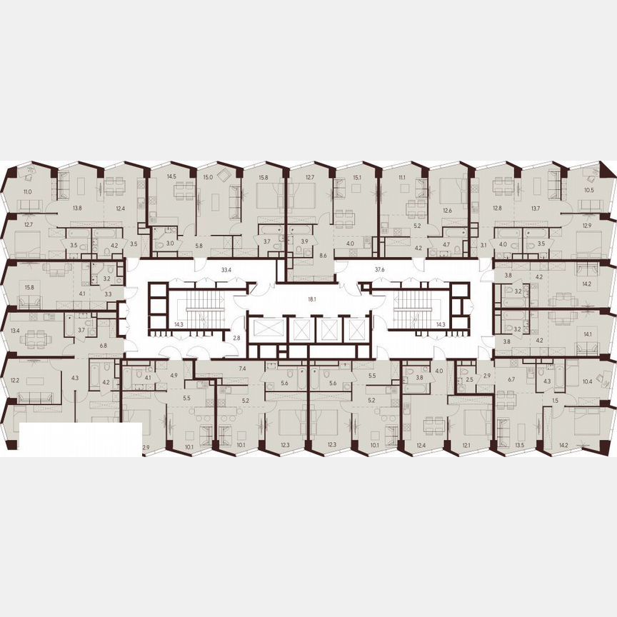1-к. квартира, 44,3 м², 13/26 эт.