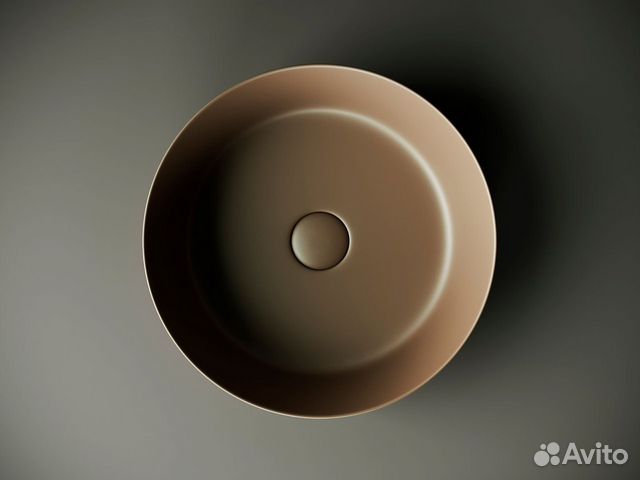 Раковина накладная круглая Ceramica Nova коричнев