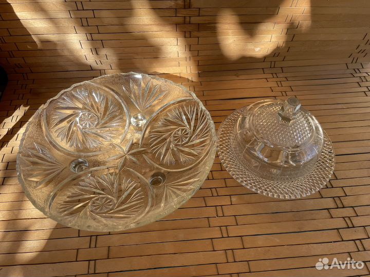 Ваза для фруктов на ножках+ вазочка с крашкой