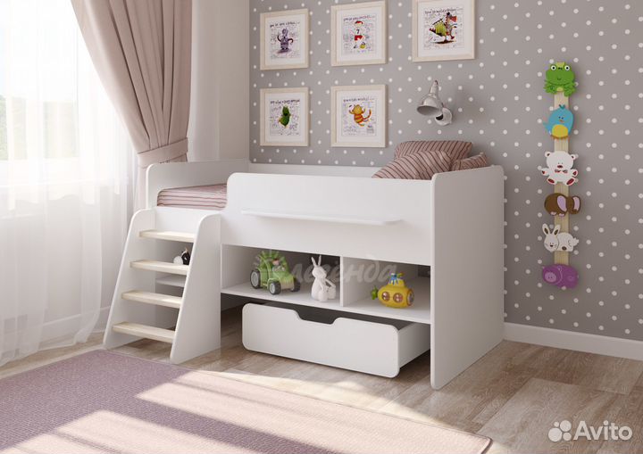 Детская кровать от 3-х лет Легенда 6 Белая