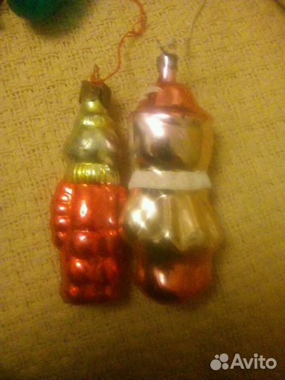 Ёлочные игрушки СССР. космонавт+ кот