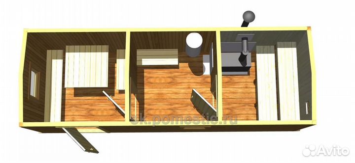 Каркасная баня 8на 2,3