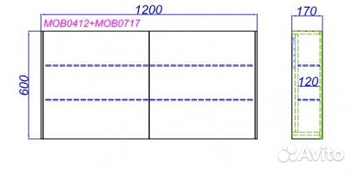 Зеркало-шкаф Aqwella Mobi 120 дуб балтийский