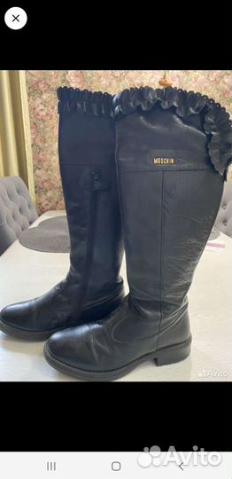 Сапоги moschino для девочки 35 кожа