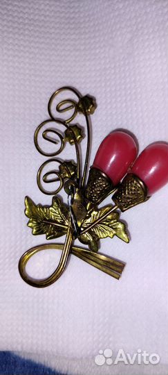 Чешская винтажная брошь