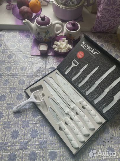 Набор кухонных ножей, 5 ножей и овощечистка Zepter