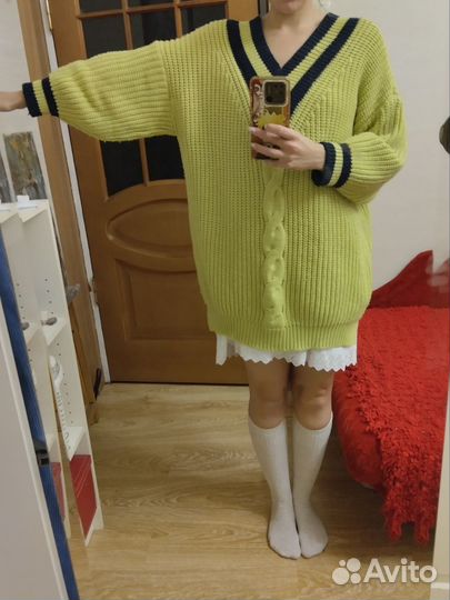 Свитер длинный теплый