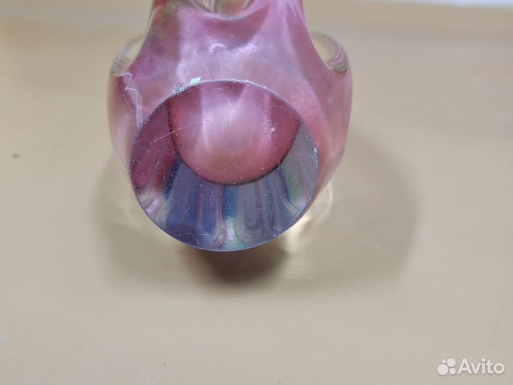 Ваза гутное стекло чехословакия. 34 см