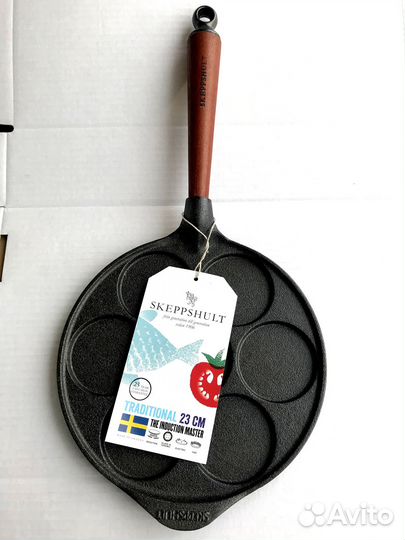 Чугунная порционная сковорода для блинов Швеция
