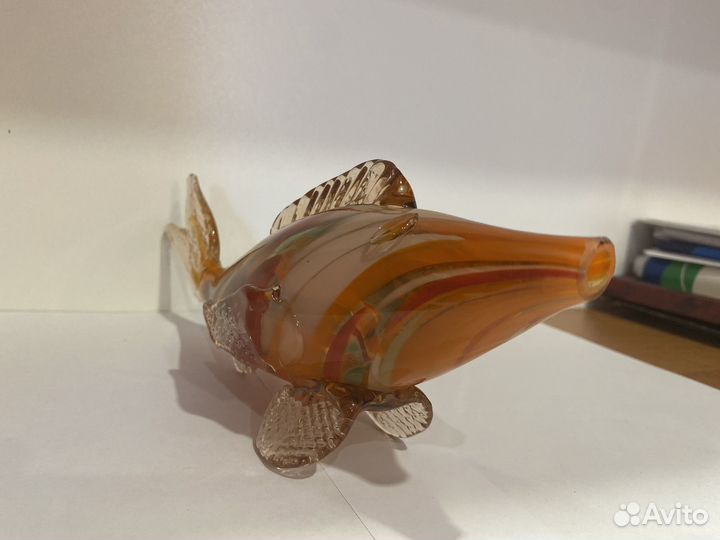 Винтажная рыбка из цветного стекла СССР