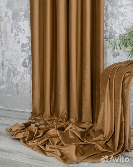 Шторы бархат Беллиссимо тоффи новые пошив