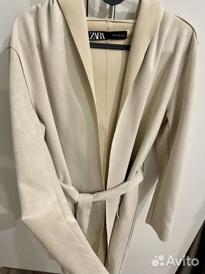 Тренч из экозамши Zara