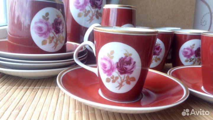 Кофейный сервиз винтаж Fine China Lichte1970-е,GDR