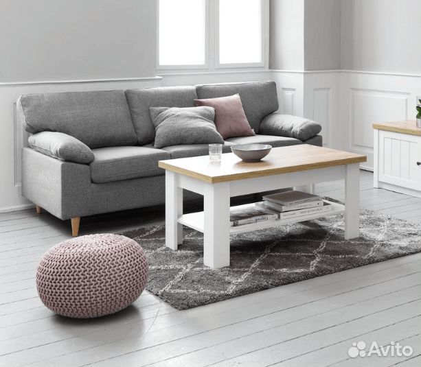 Пуф, вязаный, розовый