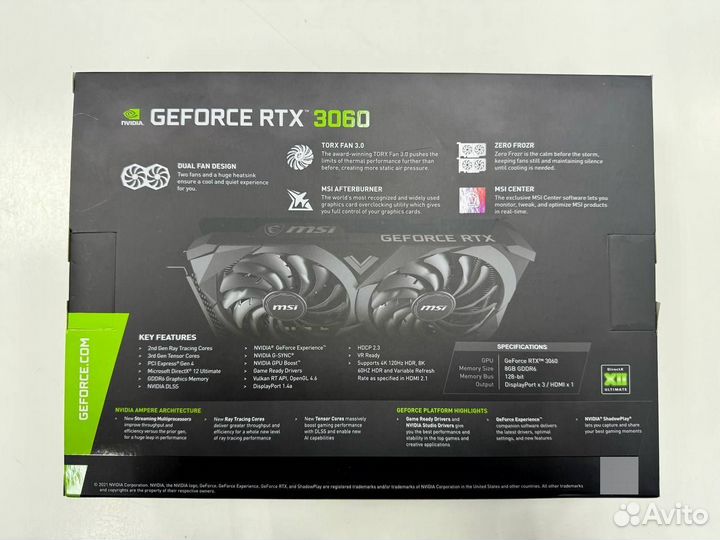 Видеокарта Rtx 3060 12GB New Palit Msi