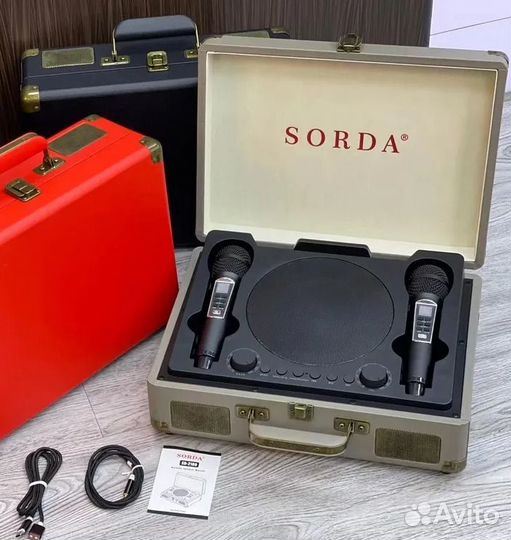 Караоке система колонка с двумя микрофонами sorda