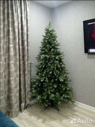 Елка искуственная литая зелёная новогодняя пихта