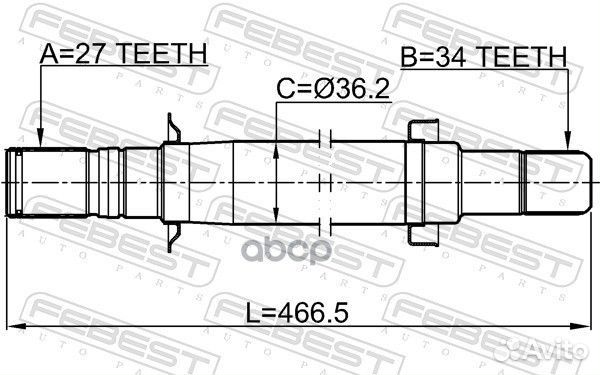 Полуось правая opel antara 2006- 1012-caprh