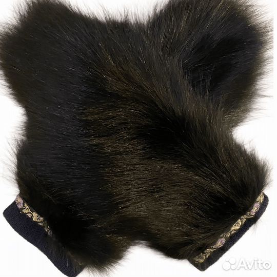 Рукавицы варежки из меха песца