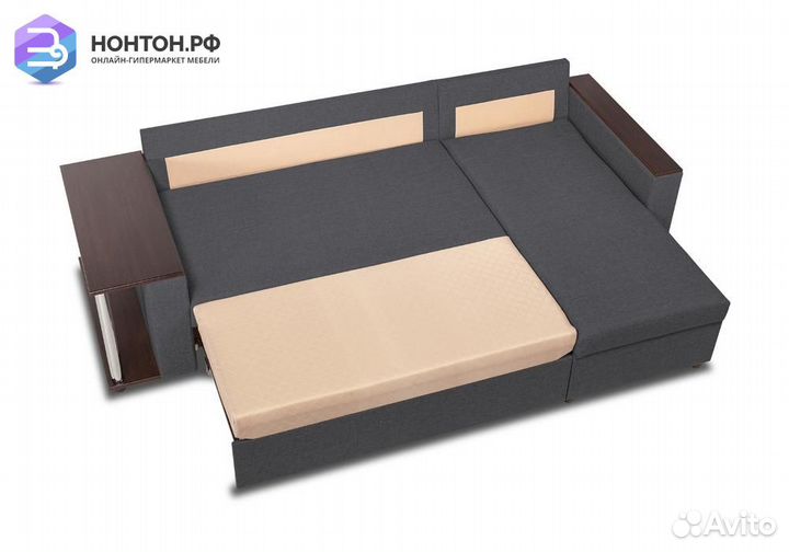 Диван угловой дельфин Форест тёмно-серый