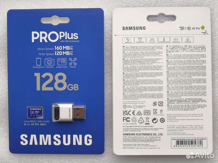 Samsung PRO Plus microSD 128GB + reader USB 3.0
