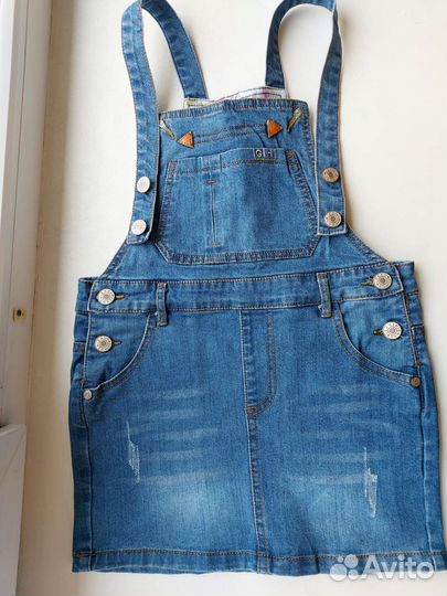 Сарафан для девочки и джинсовая рубашка