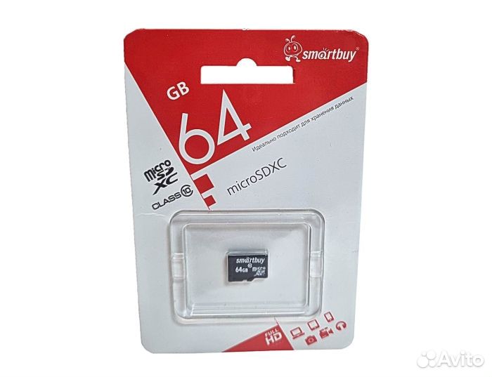 Карта памяти microSD 64GB SmartBuy Class 10 SB64G