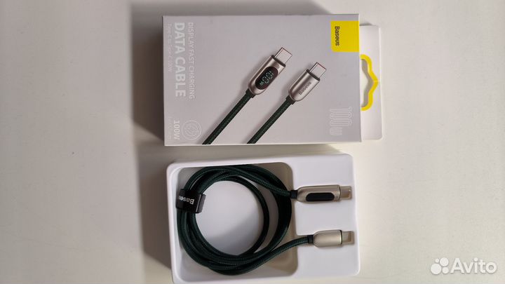 Кабель Baseus type C - C 100W с табло заряда
