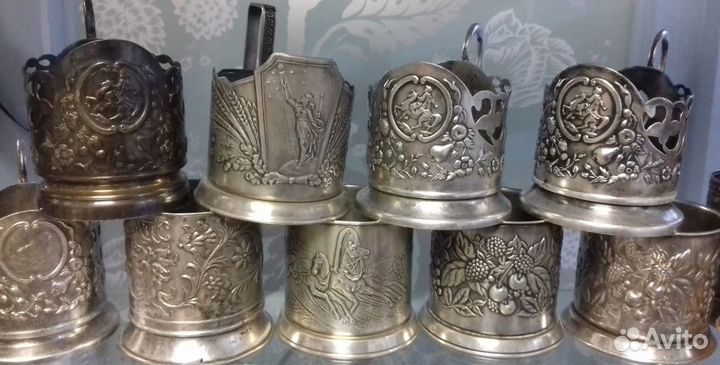 Подстаканники мельхиор разные СССР 1950-70гг