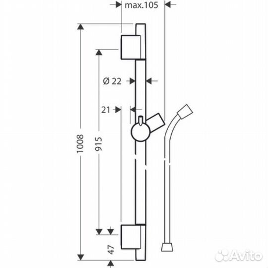 Hansgrohe Unica Душевая штанга 28631000