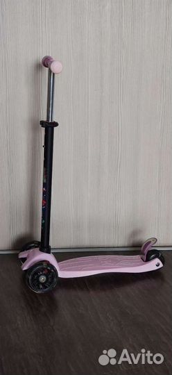Самокат детский трехколесный светящиеся колеса