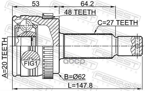 Шрус внеш задний hyundai IX35/tucson 10MY 2009