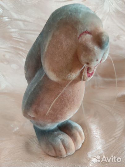 Игрушка СССР Флок Заяц Редкий Большой Винтаж