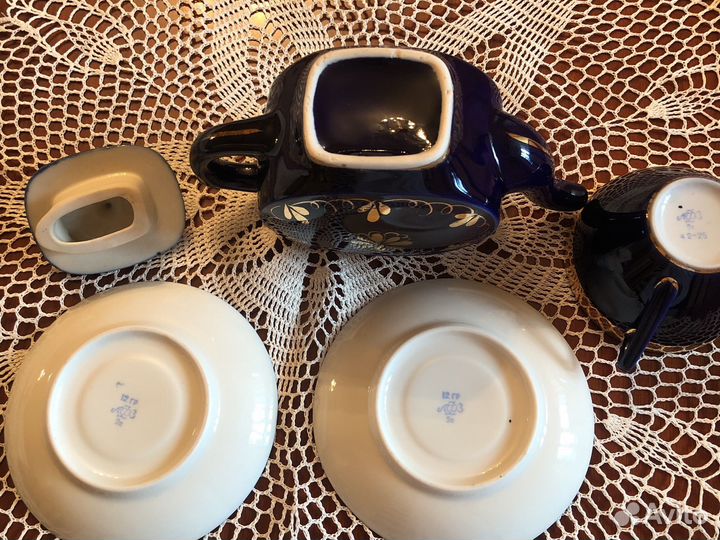 Чайная пара лфз и заварочный чайник кобальт