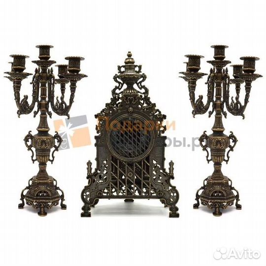 Часы каминные с канделябрами