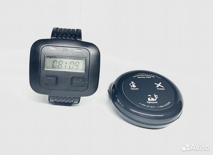 Комплект: часы официанта, кнопка вызова официанта