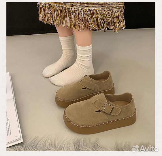 Женские тапки Birkenstock на толстой подошве