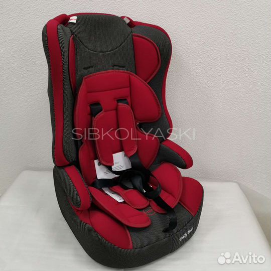 Автокресло teddy bear 9-36 кг. серо-красное